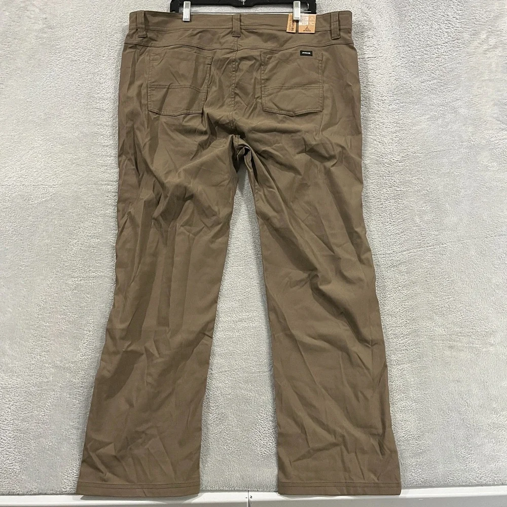 Prana Brion Slim Pant II Men 42x30 (fit 41x30) Mud Stretch Slim Tapered Pants